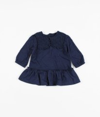 Modré šaty/tunika s čipkou