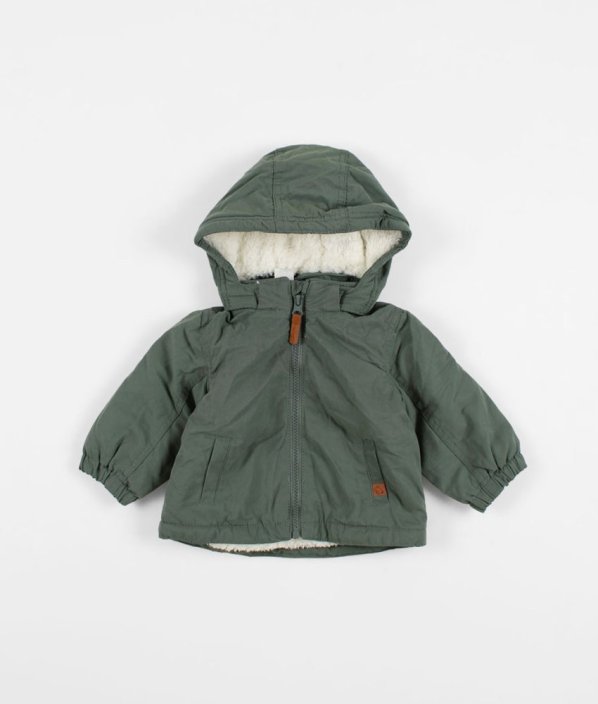 Zelená zimní bunda s beránkem H&M