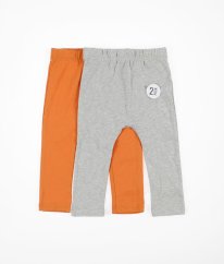 Sada 2 ks farebných (šedých a tekvicových) legín/teplákov GEORGE