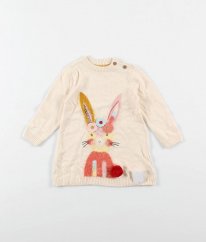 Béžové svetrové šaty s králíčkem MOTHERCARE