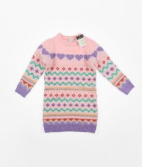 Růžové svetrové šaty s ornamenty PRIMARK