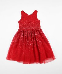 Červené šaty s flitry a spodničkami H&M