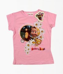 Růžové tričko s Mášou a medvědem