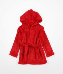 Červený plyšový župan