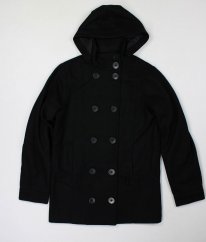 Černý vlněný kabát MARKS & SPENCER