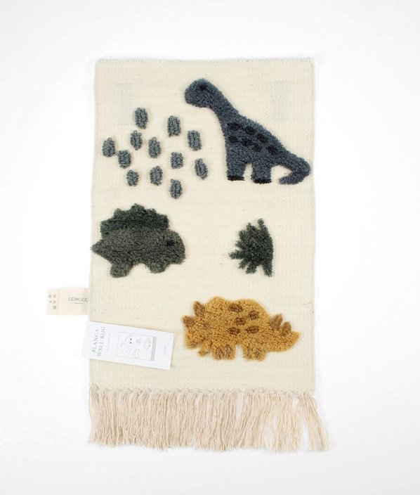 Dekorativní vlněný kobereček 45 x 65 cm (ruční výroba) s dinosaury Blanca LIEWOOD