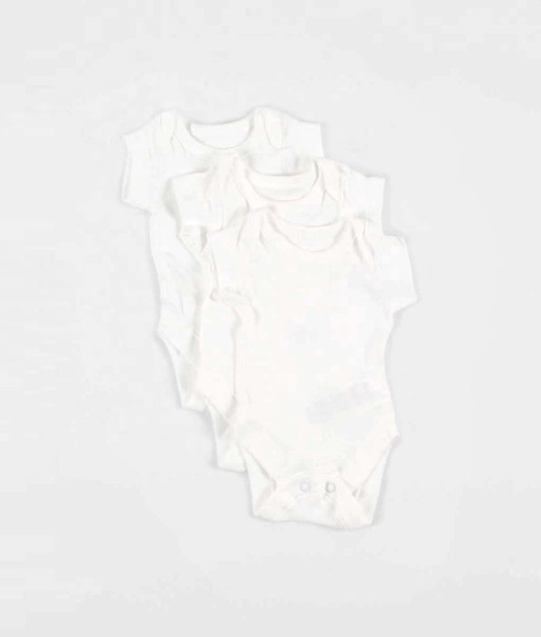 Sada 3 ks bielych body (vel. 44 - 2,2 kg) MARKS & SPENCER