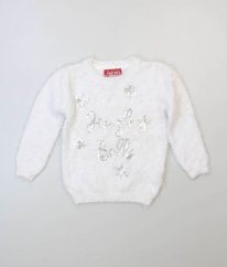 Bílý chlupatý vánoční svetr PRIMARK