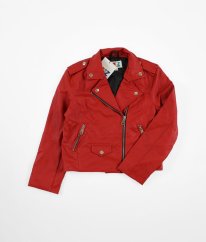 Červená koženková bunda A2Z TRENDS