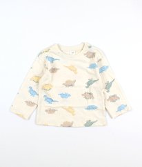 Krémové triko s dinosaury H&M
