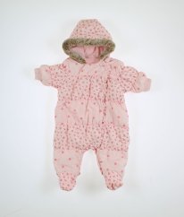 Růžová zimní kombinéza s květy NEXT