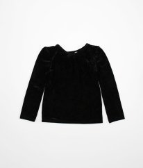 Čierne zamatové tričko H&M