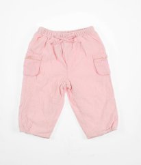 Růžové bavlnou zateplené manšestráky ZIP ZAP