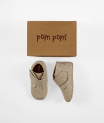 Béžovozlaté KOŽENÉ botičky (EU 27, stélka 16,8 cm) POM POM