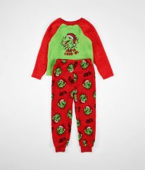 Červenozelená plyšová vánoční souprava PRIMARK