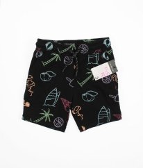 Černé silnější teplákové kraťasy se vzorem PRIMARK
