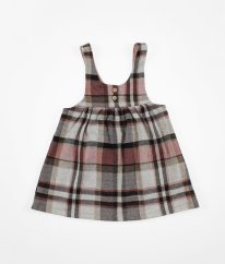 Růžovošedá károvaná šatová sukně NUTMEG