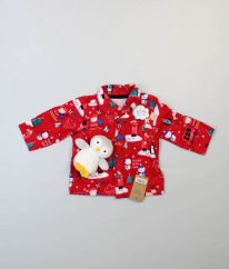 Červený flanelový pyžamový kabátek s plyšovou hračkou GEORGE