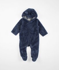 Modrá plyšová kombinéza THE LITTLE WHITE COMPANY