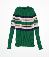 Zelený svetřík s proužky NEW LOOK