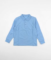 Modré piké triko s límečkem GEORGE