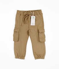 Béžové silnější teplákové kalhoty z biobavlny THE NEW