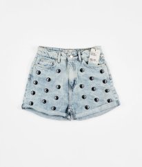 Modré riflové kraťasy se vorem DENIM & CO