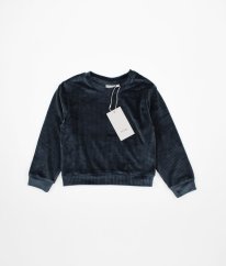 Tmavě šedá žebrovaná sametová mikina NAME IT