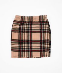 Meruňková károvaná sukně