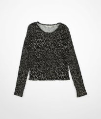 Čiernobiela elastická blúzka / svetrík so sedmokráskami H&M