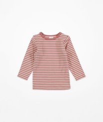 Béžovorůžové žebrované proužkované triko z biobavlny H&M