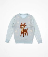 Světlemodrý vánoční svetr s obrázkem LILY & DAN