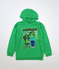 Zelená silnější mikina MINECRAFT