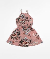 Starorůžové šaty s květy SHEIN