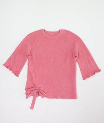 Růžový svetřík s kratšími rukávy