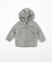 Šedá plyšová mikina/bundička