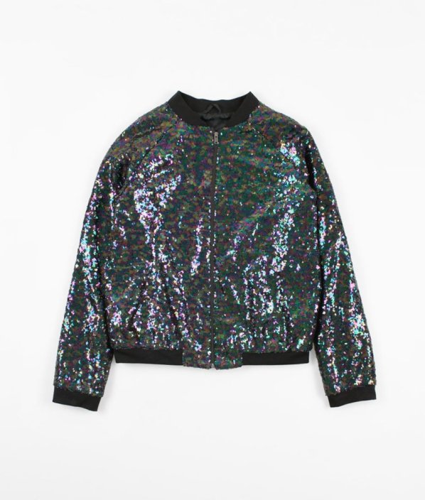 Černá flitrová bunda jaro/podzim NUTMEG