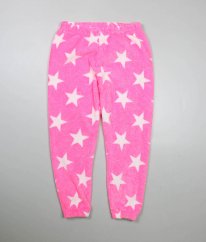 Růžové plyšové tepláky/pyžamové kalhoty