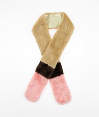 Hnědorůžová plyšová šála