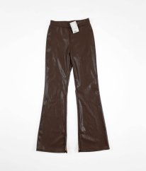 Čokoládové koženkové kalhoty H&M
