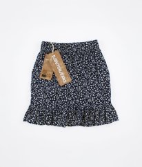 Tmavě modrá sukně s bílými květy DJ DUTCH JEANS