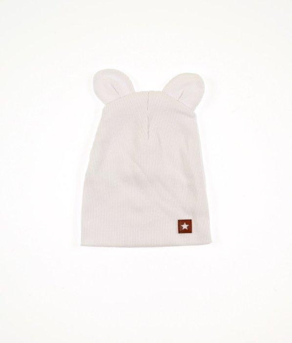 Biela žebrovaná čiapka ZYZIO & ZUZIA