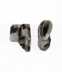 Sivé plyšové maskáčové papuče/válenky (EU 25-26, stielka 16 cm)