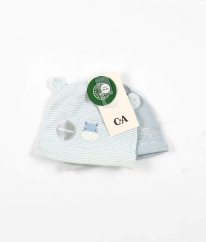 Sada 2 ks modrých čepiček z biobavlny C&A