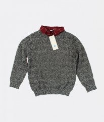 Šedý svetr s košilovým límcem F&F
