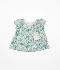 Smetanovozelená květovaná tunika z biobavlny NEXT