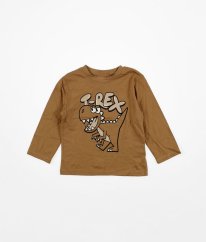 Karamelové triko s dinosaurem H&M