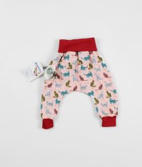 Růžové tepláčky se zvířátky z biobavlny ESITO