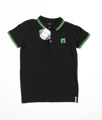 Černé piké polo tričko MINECRAFT