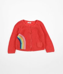 Světle červený propínací svetr NEXT